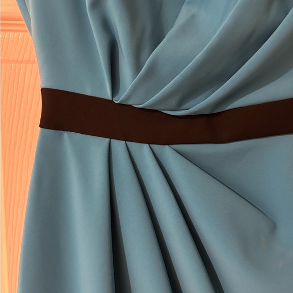 Cynthia Steffe Blue Ruched Asymmetrical Cocktail Dress Size 6 - Picture 4 of 11